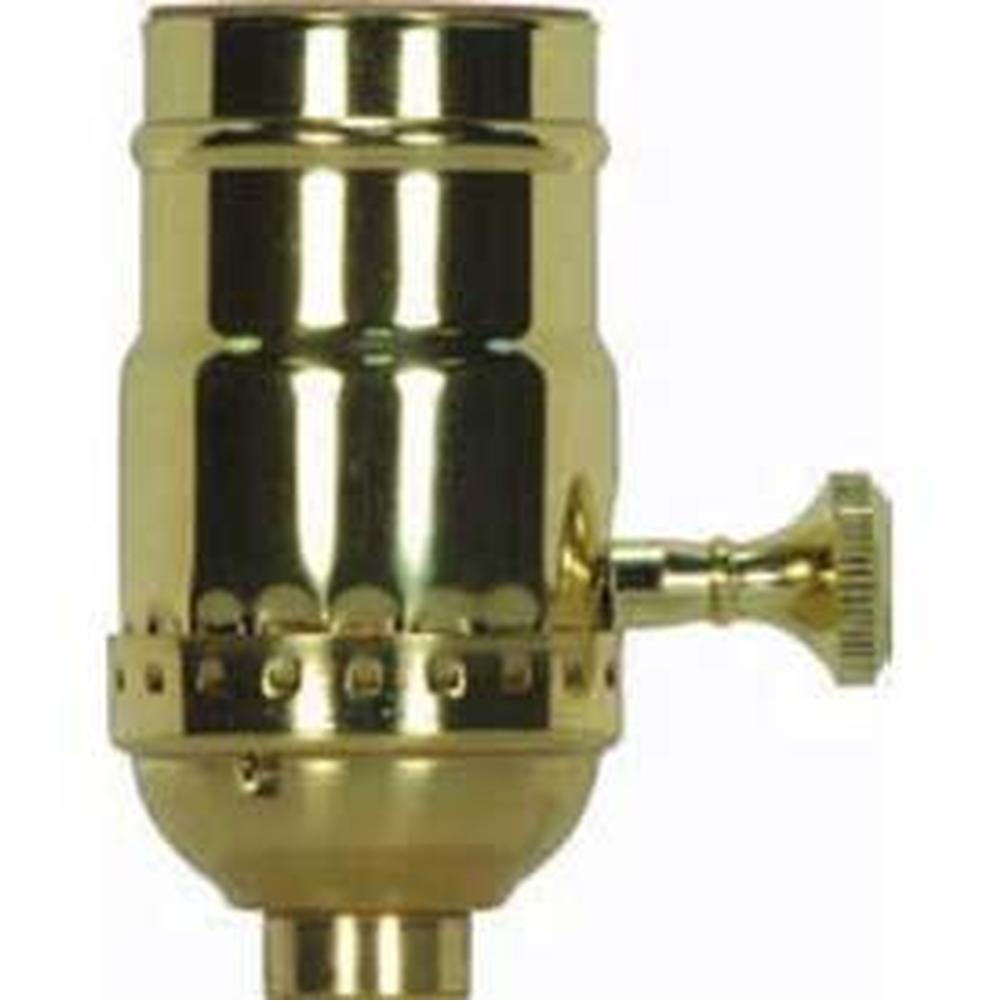 Satco Polished Solid Brass 3 Way Socket 1/8 Cap Wss
