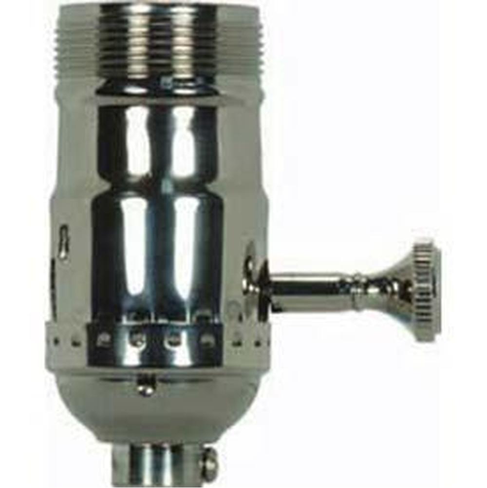 Satco Polished Nickel Finish Stamped Brass 150 W Dimmer Socket 1/8