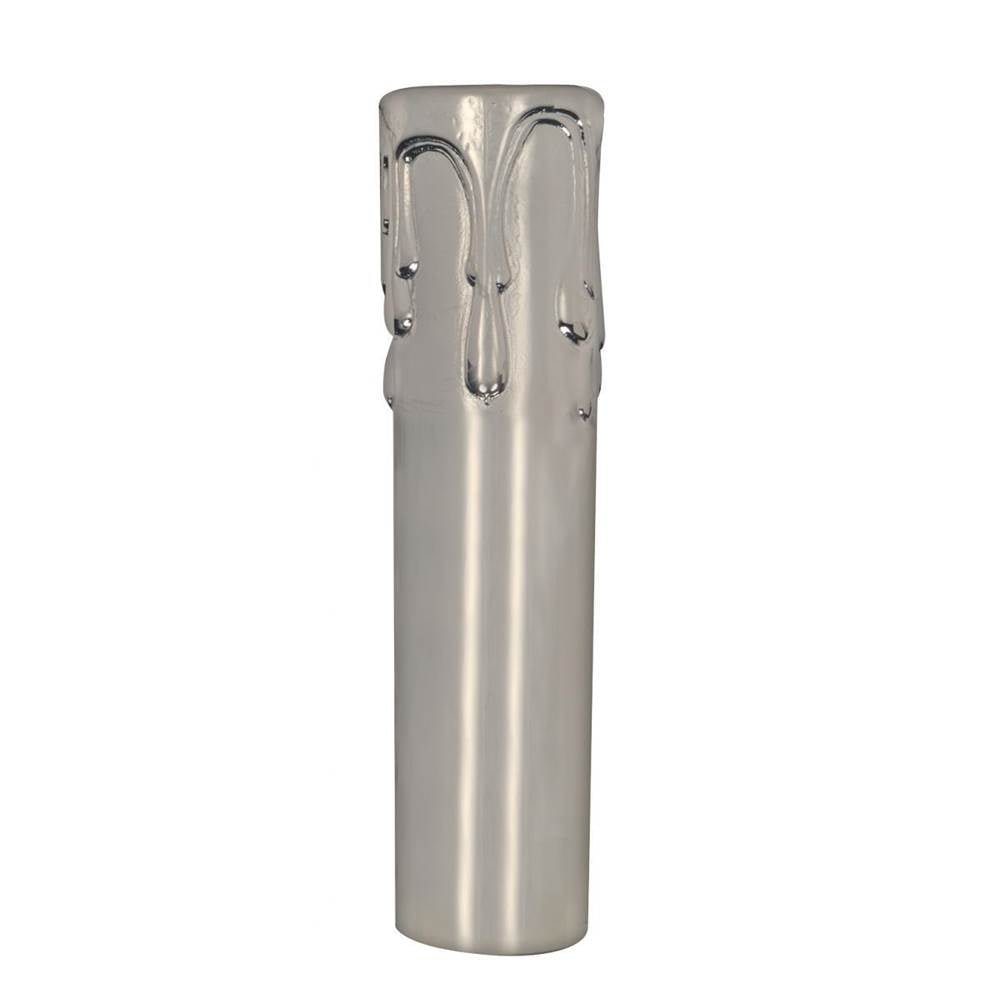 Satco 4'' Pol. Nic. Drip Metal Candle