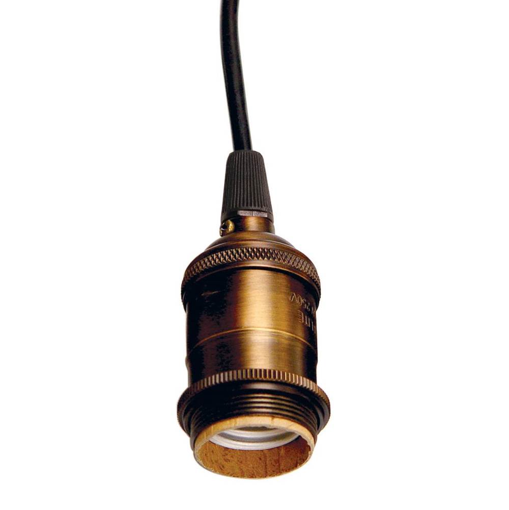 Satco Dark Antique Brass 4 Pc Solid Brass Keyless Socket
