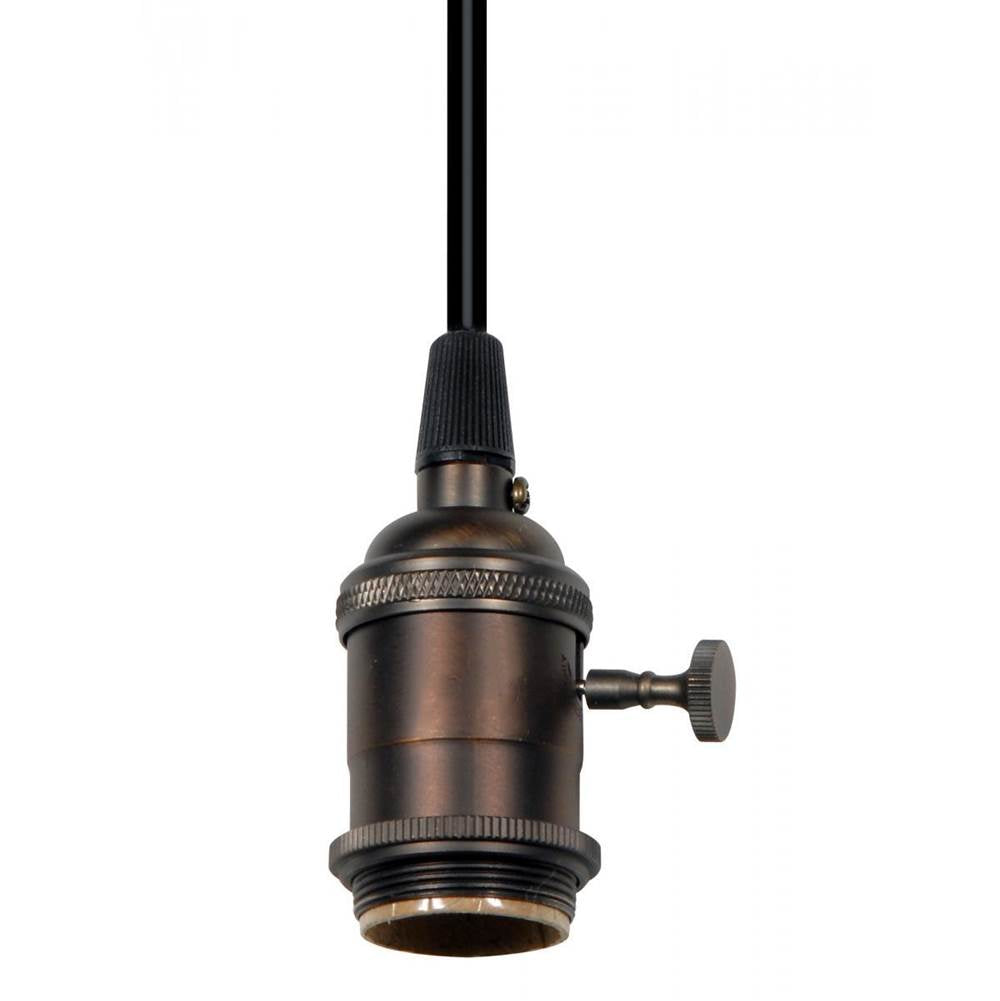 Satco Dark Antique Brass 4 Pc Solid Brass On/off Turn Knob Socket