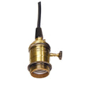 Satco Reg Antique Brass 4 Pc Solid Brass On/off Turn Knob Socket