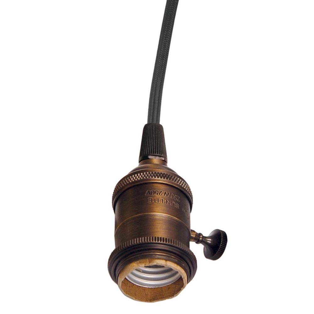 Satco Dark Antique Brass 4 Pc Solid Brass On-off Turn Knob