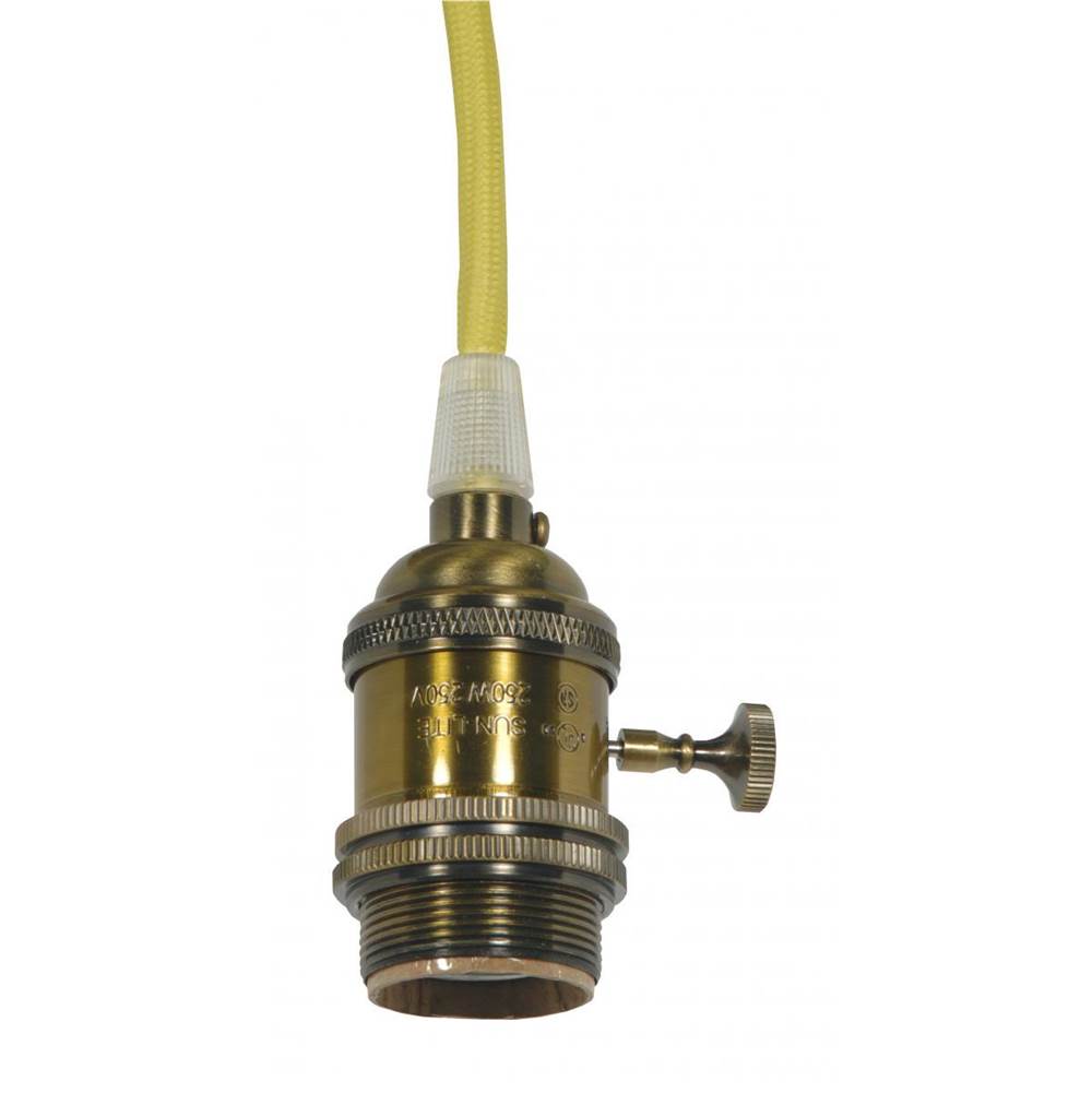 Satco Reg Ant 4 Pc Solid Brass On/off Turn Knob