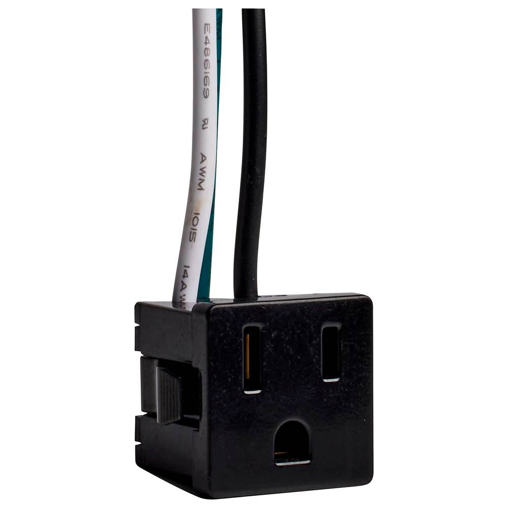 Satco  Blk Snap-in Conv Outlet 14 Ga