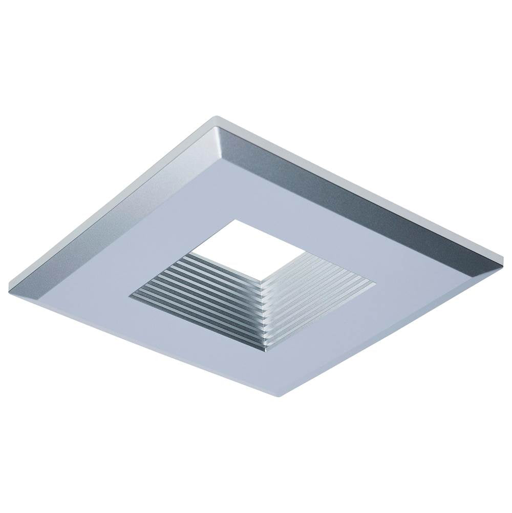 Satco  Deep Baffle Trim - 4 Inch Square - Brushed Nickel Finish