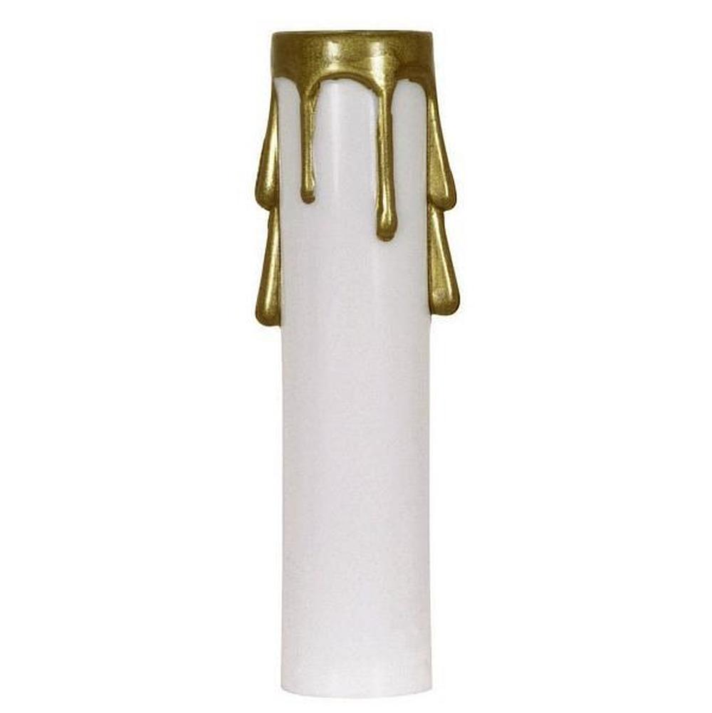 Satco 2'' Candelabra Cover White/gold Drip D