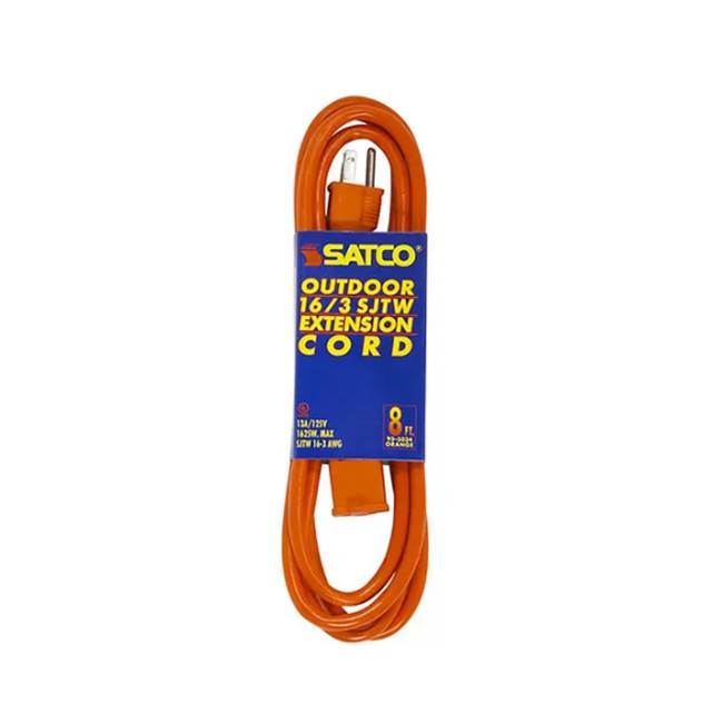 Satco 8 Ft 16/3 Sjtw Orange Outdoor
