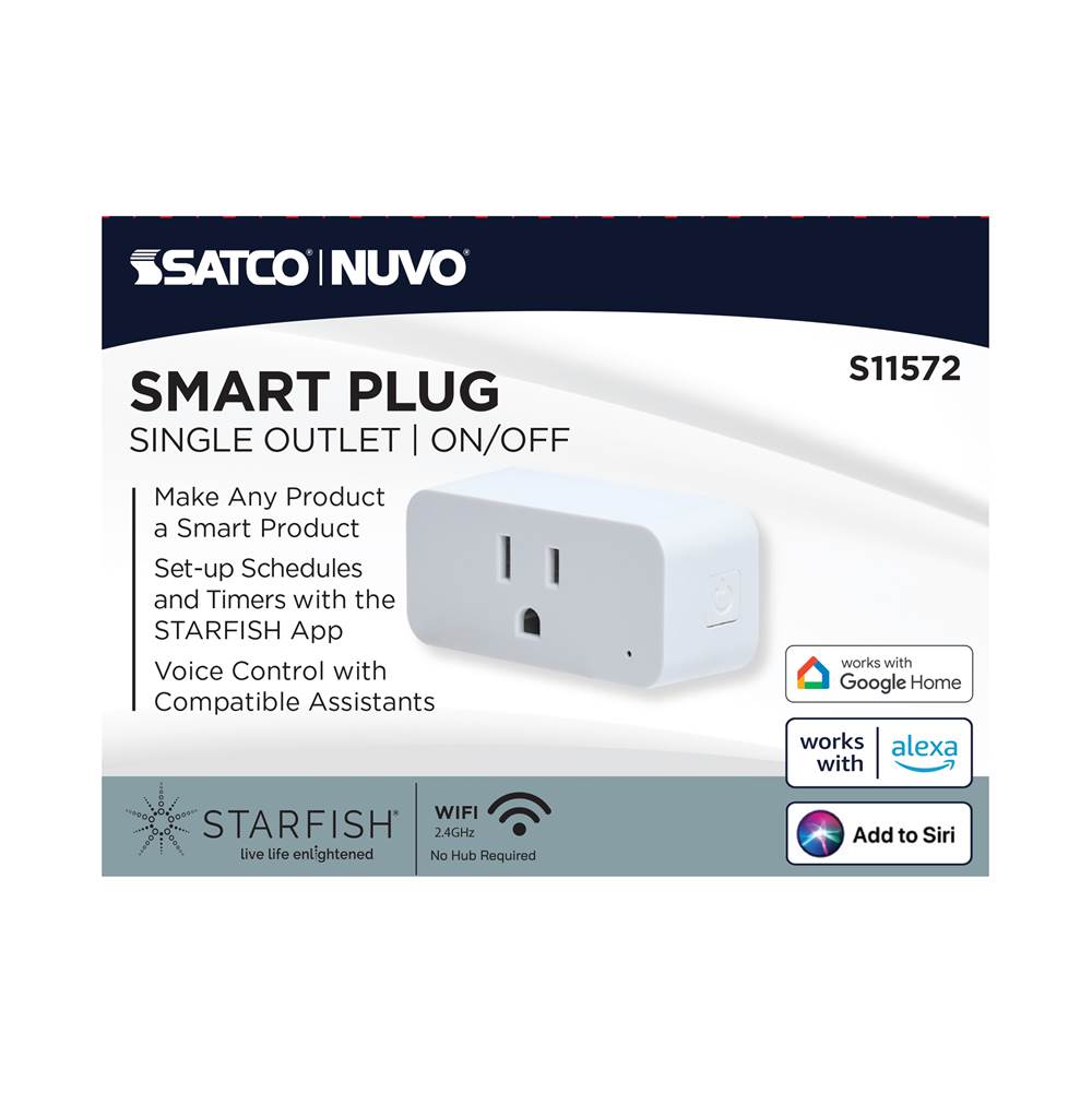 Satco S11572 White Starfish - On/off Smart Plug - 15a Image 5