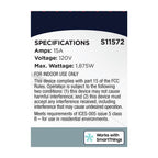 Satco S11572 White Starfish - On/off Smart Plug - 15a Image 3
