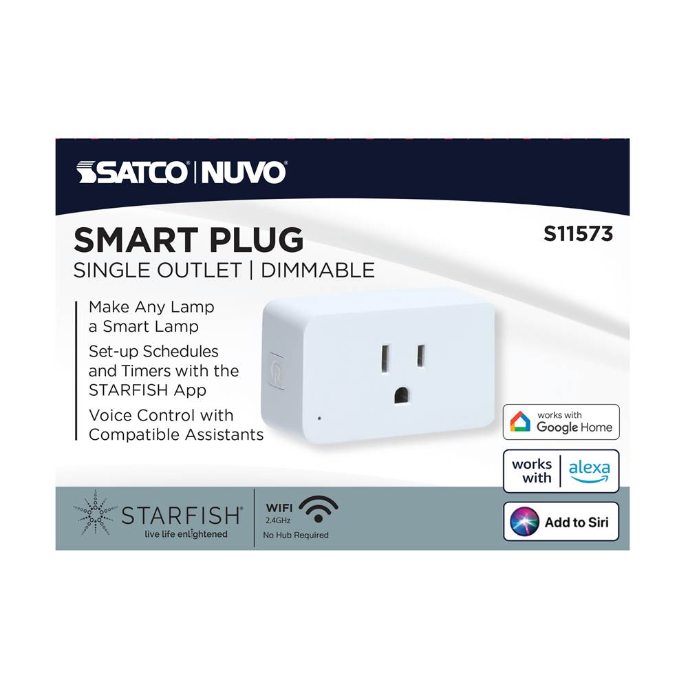 Satco S11573 White Starfish - Dimmable Smart Plug - 15a Image 5