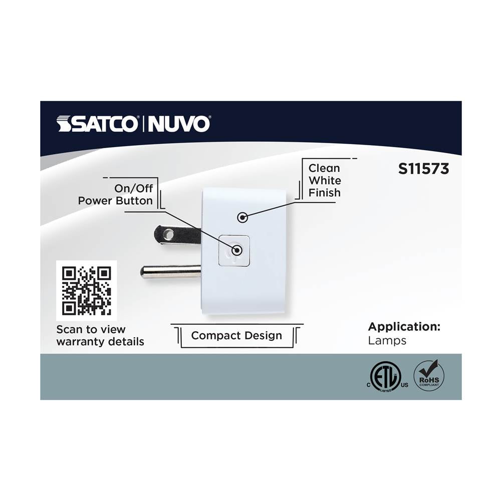 Satco S11573 White Starfish - Dimmable Smart Plug - 15a Image 4