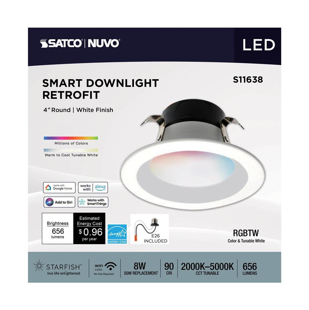 Satco S11638 White 8wled/rdl/4/rgbtw/rnd/wh Image 5