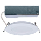 Satco S11680 White 8 Watt Led Direct Wire Performer Series Downlight - Remote Driver - 4 Inch - 27k/3k/35k/4k/5k Cct Selectable - Round - Flat Face - White Finish Image 1