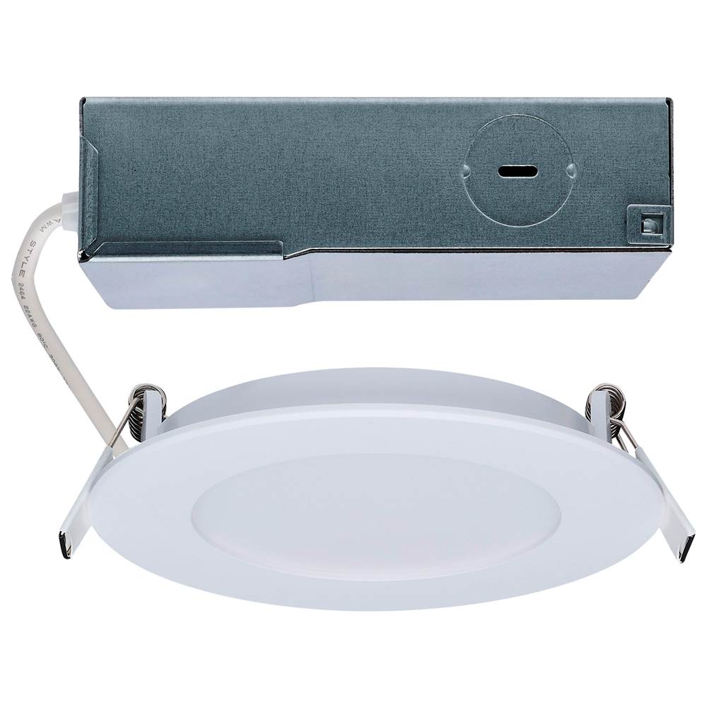 Satco S11680 White 8 Watt Led Direct Wire Performer Series Downlight - Remote Driver - 4 Inch - 27k/3k/35k/4k/5k Cct Selectable - Round - Flat Face - White Finish Image 1