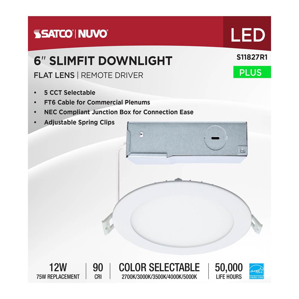 Satco S11827R1 White 12wled/dw/el/6/cct-sel/rnd/rd Image 2