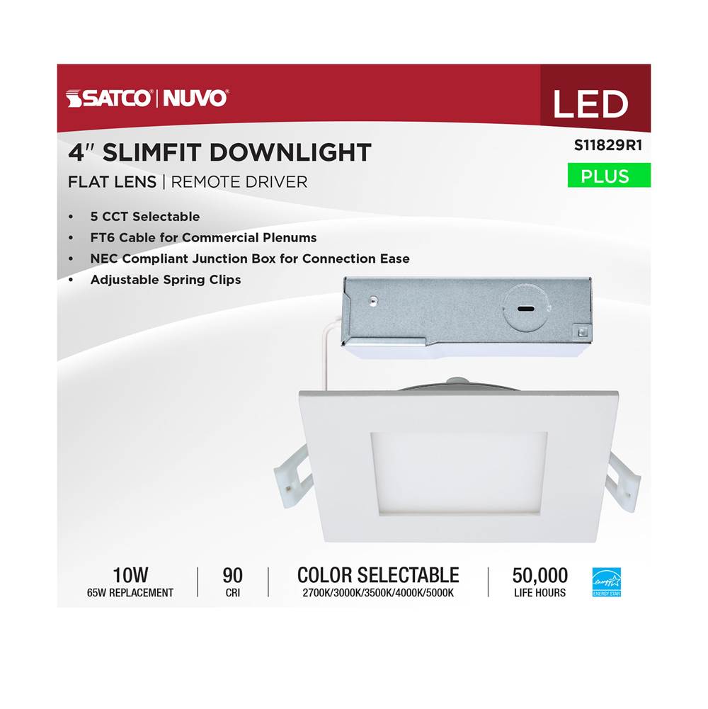 Satco S11829R1 White 10wled/dw/el/4/cct-sel/sq/rd Image 2