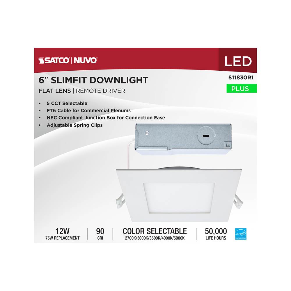 Satco S11830R1 White 12wled/dw/el/6/cct-sel/sq/rd Image 2