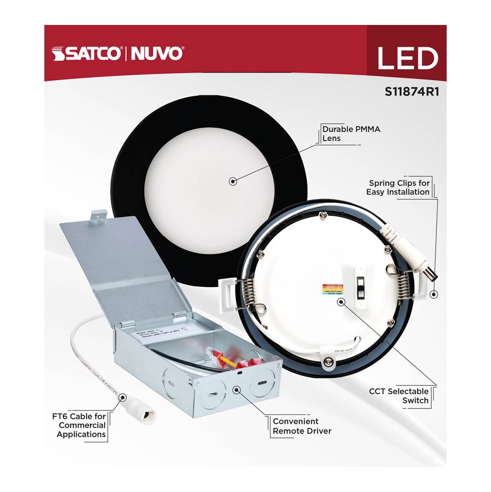 Satco S11874R1 Black 10wled/dw/4/cct-sel/rnd/rd/bk Image 2