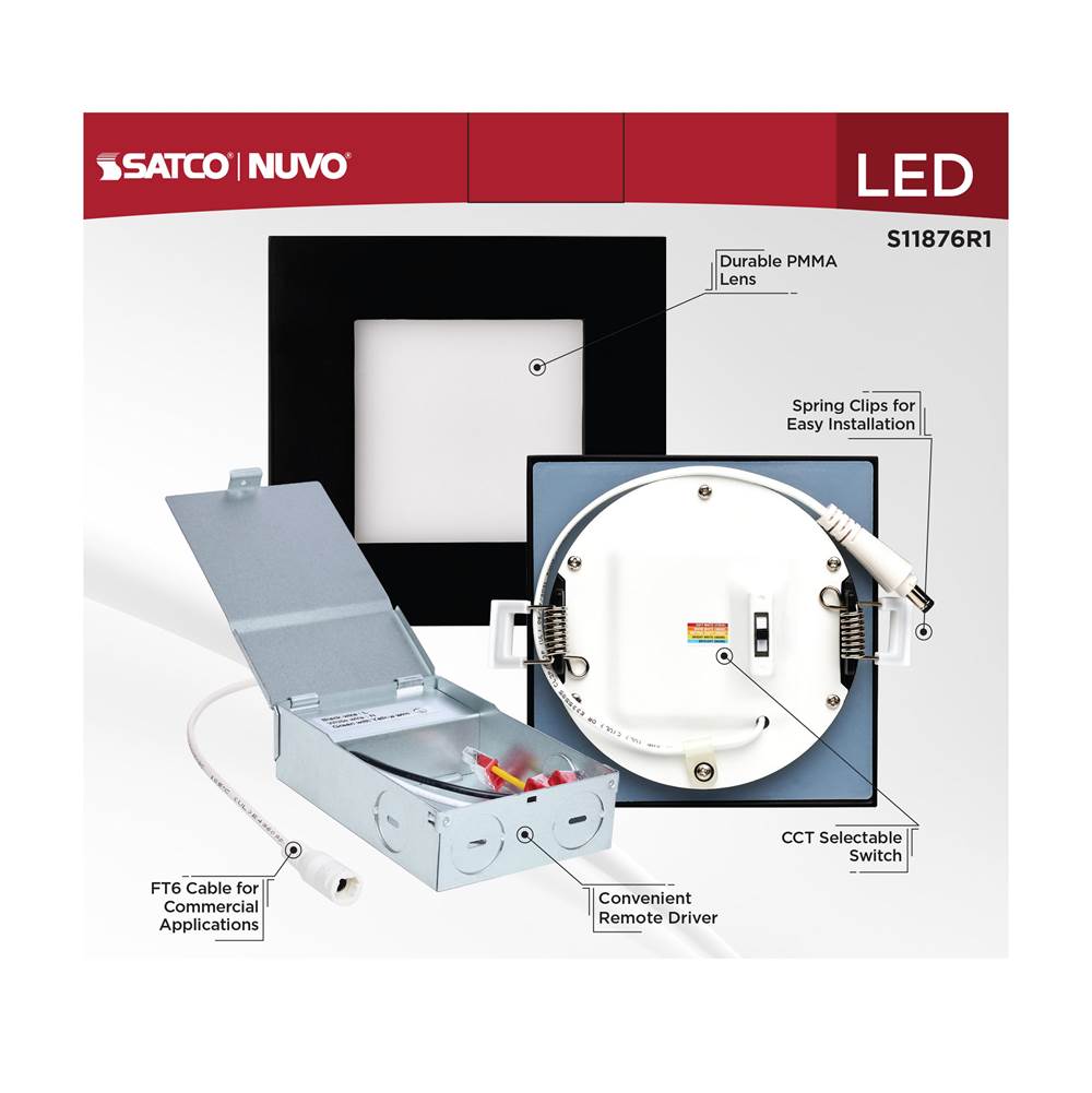 Satco S11876R1 Black 10wled/dw/4/cct-sel/sq/rd/bk Image 2