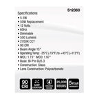 Satco S12360 Clear 5.5 Watt Mr16 Led Spotlight - 2700k Cct - Gu5.3 Base - 12 Volt Image 7