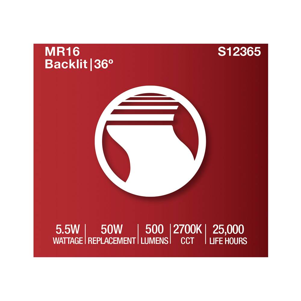 Satco S12365 Clear 5.5 Watt Mr16 Led Floodlight - 2700k Cct - Gu5.3 Base - 12 Volt Image 5
