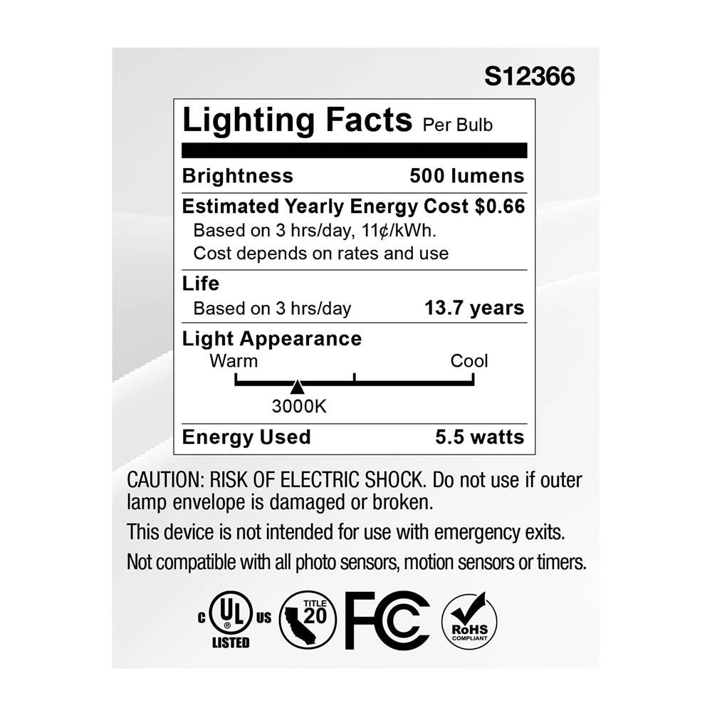 Satco S12366 Clear 5.5 Watt Mr16 Led Floodlight - 3000k Cct - Gu5.3 Base - 12 Volt Image 6