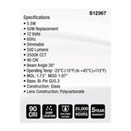 Satco S12367 Clear 5.5 Watt Mr16 Led Floodlight - 3500k Cct - Gu5.3 Base - 12 Volt Image 7