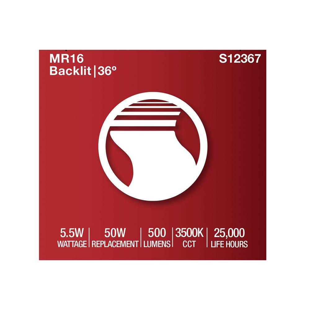 Satco S12367 Clear 5.5 Watt Mr16 Led Floodlight - 3500k Cct - Gu5.3 Base - 12 Volt Image 5