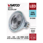 Satco S12368 Clear 5.5 Watt Mr16 Led Floodlight - 4000k Cct - Gu5.3 Base - 12 Volt Image 9
