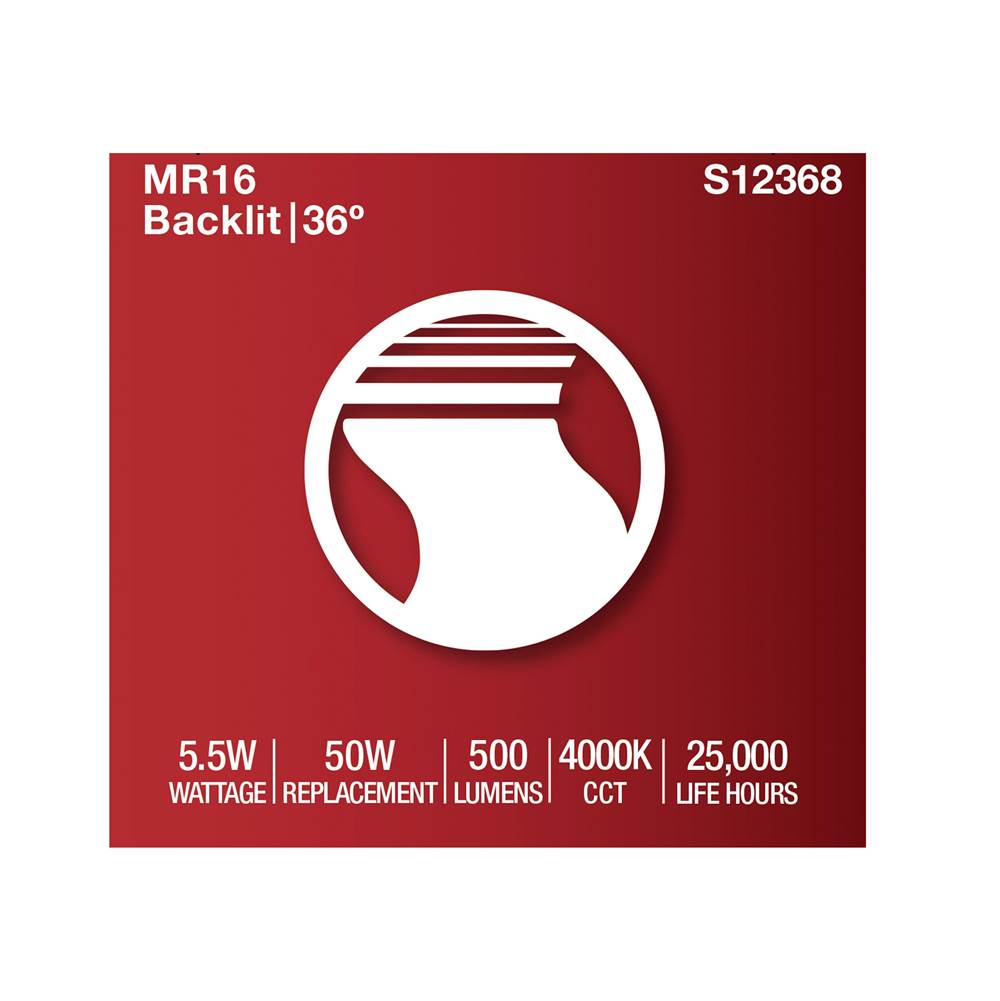 Satco S12368 Clear 5.5 Watt Mr16 Led Floodlight - 4000k Cct - Gu5.3 Base - 12 Volt Image 5