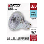 Satco S12374 Clear 5.5 Watt Mr16 Led Floodlight - 4000k Cct - Gu10 Base - 120 Volt Image 9
