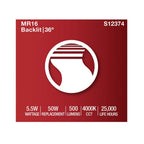 Satco S12374 Clear 5.5 Watt Mr16 Led Floodlight - 4000k Cct - Gu10 Base - 120 Volt Image 5