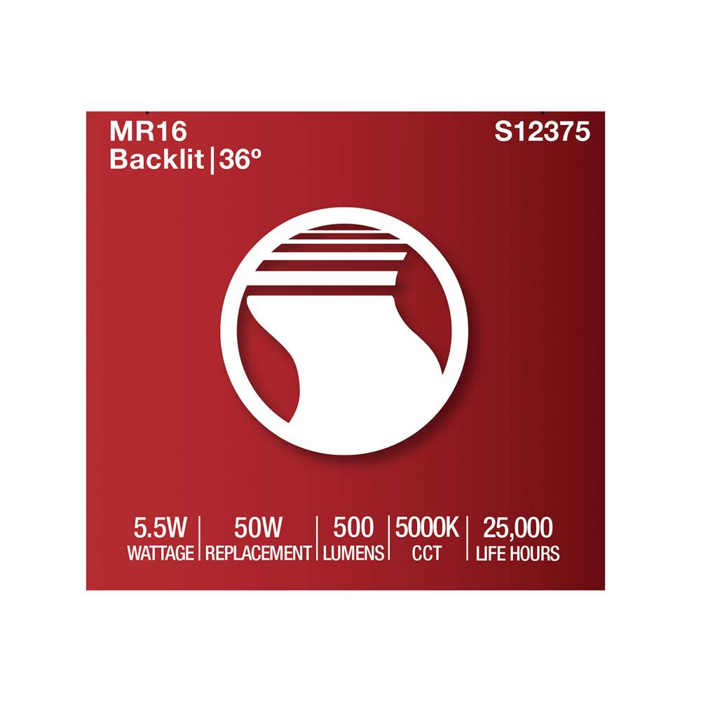 Satco S12375 Clear 5.5 Watt Mr16 Led Floodlight - 5000k Cct - Gu10 Base - 120 Volt Image 5