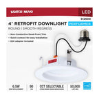 Satco S12600 White 6 Watt Led Downlight Retrofit - 4 Inch - Cct Selectable - Round - White Finish Image 4
