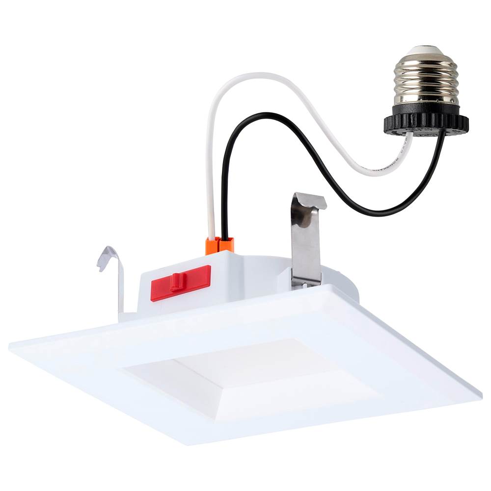 Satco S12601 White 6 Watt Led Downlight Retrofit - 4 Inch - Cct Selectable - Square - White Finish Image 1