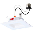 Satco S12601 White 6 Watt Led Downlight Retrofit - 4 Inch - Cct Selectable - Square - White Finish Image 1
