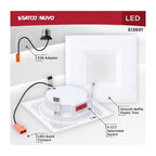 Satco S12601 White 6 Watt Led Downlight Retrofit - 4 Inch - Cct Selectable - Square - White Finish Image 3