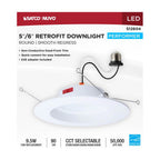 Satco S12604 White 10 Watt Led Downlight Retrofit - 5-6 Inch - Cct Selectable - Round - White Finish Image 4