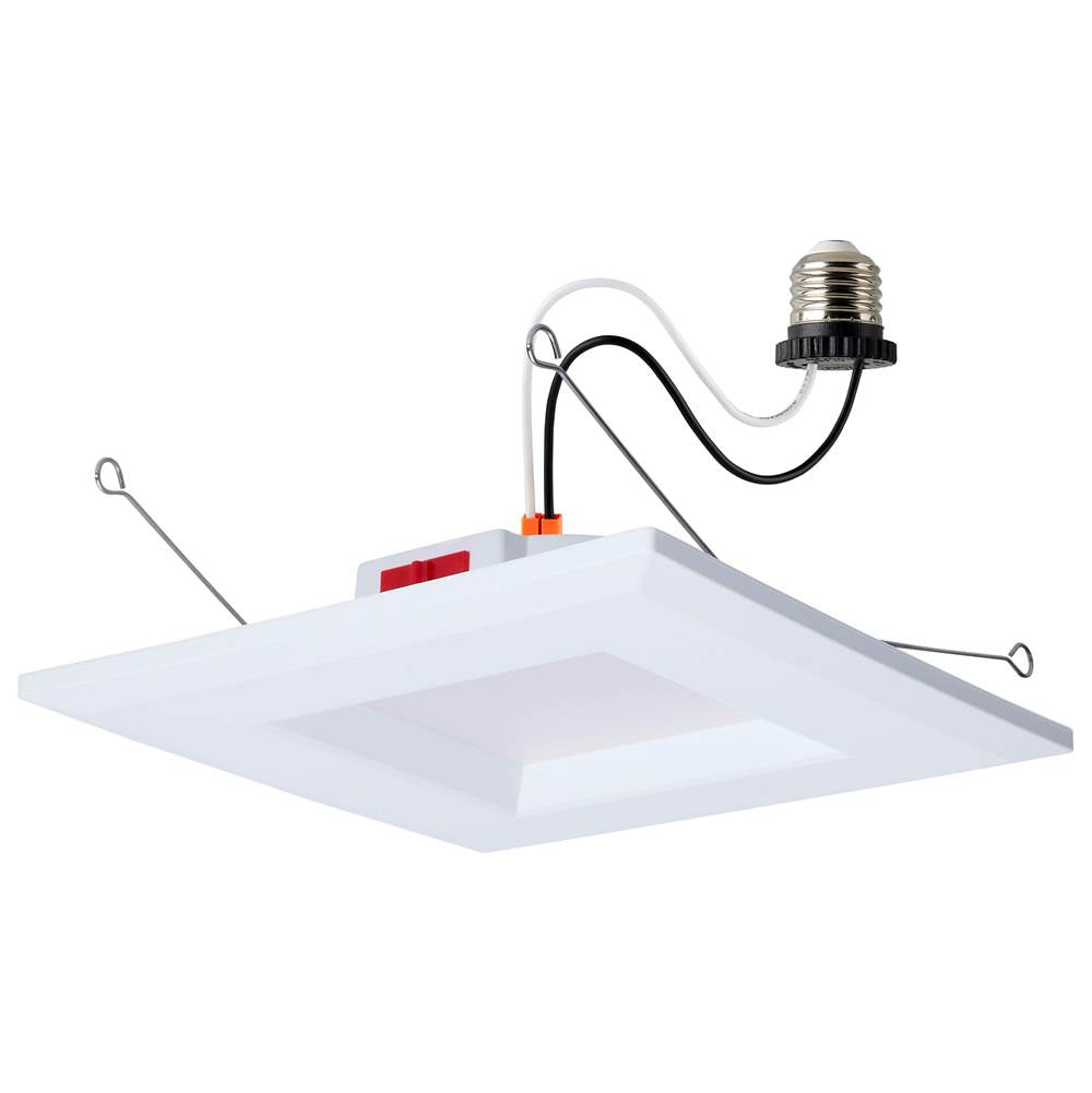 Satco S12605 White 10 Watt Led Downlight Retrofit - 5-6 Inch - Cct Selectable - Square - White Finish Image 1