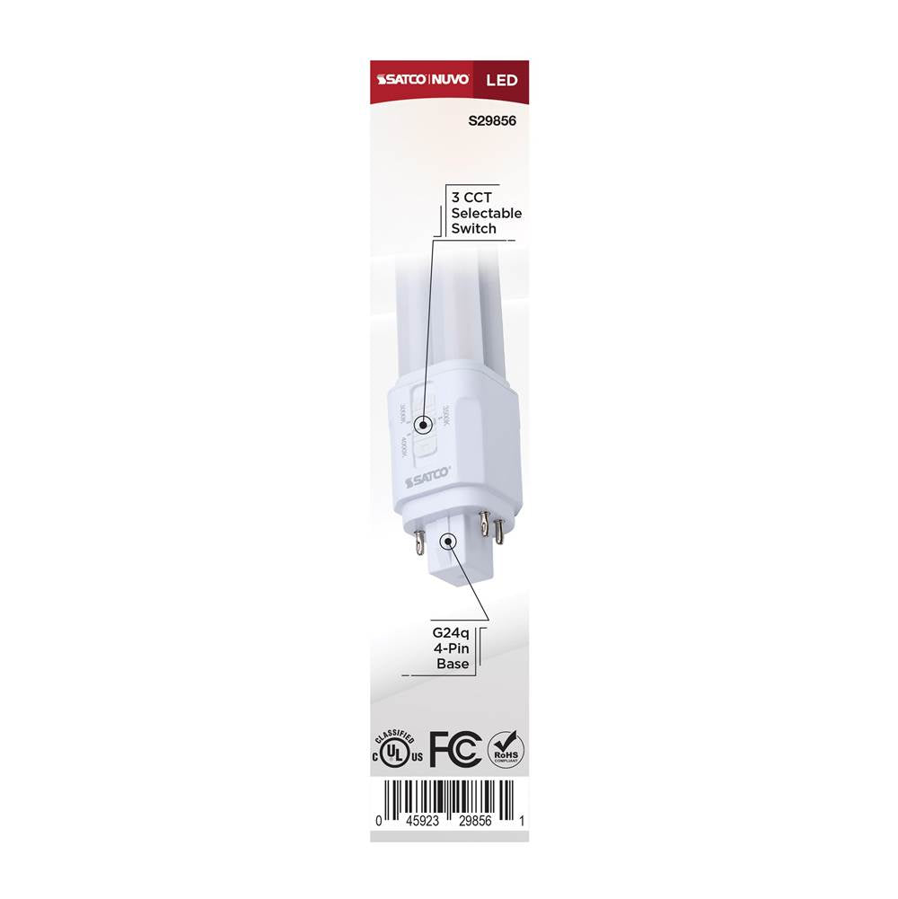 Satco S29856 Frost 9.5 Watt Led Pl - 30k/35k/40k Cct Selectable - G24q Base - Type A Image 6