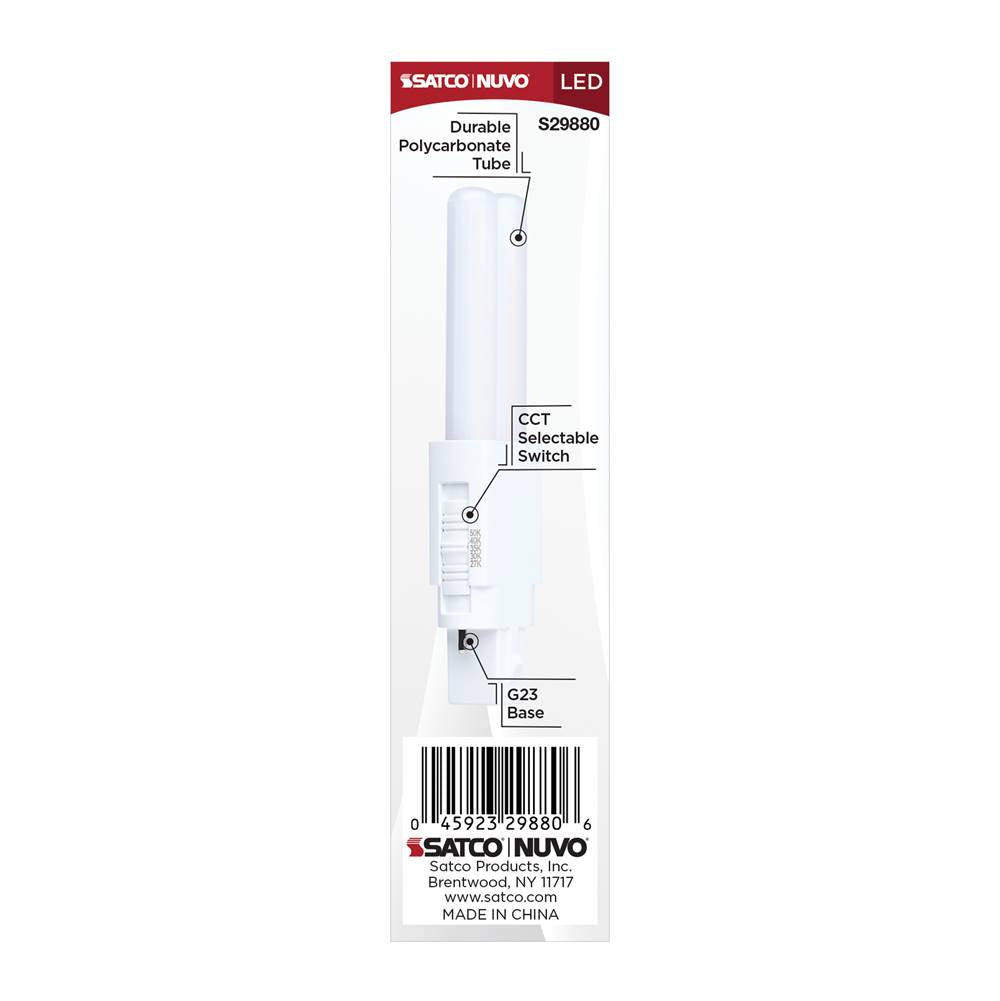 Satco S29880 White 3 Watt Pls Led - 27k/3k/35k/4k/5k Cct - G23 Base - Omni - Type A/b - 120-277 Volt Image 6