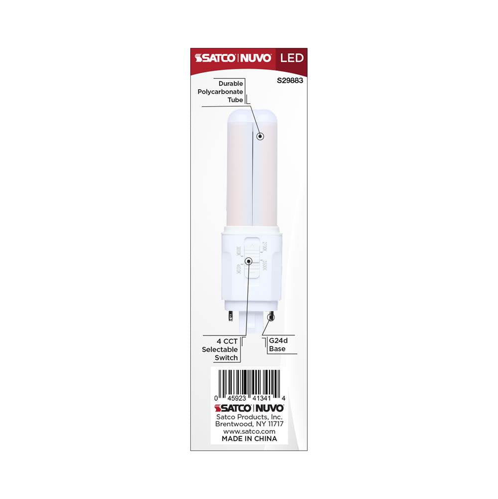 Satco S29883 White 5.5 Watt Plc Led - 27k/3k/35k/4k Cct - G24d Base - Omni - Type A/b - 120-277 Volt Image 6