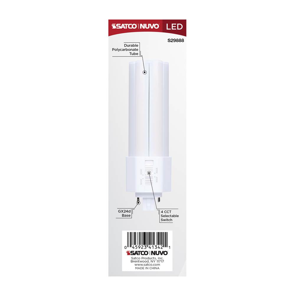 Satco S29888 White 17 Watt Plt Led - 3k/35k/4k/5k Cct - Gx24d Base - Omni - Type B - 120-277 Volt Image 7