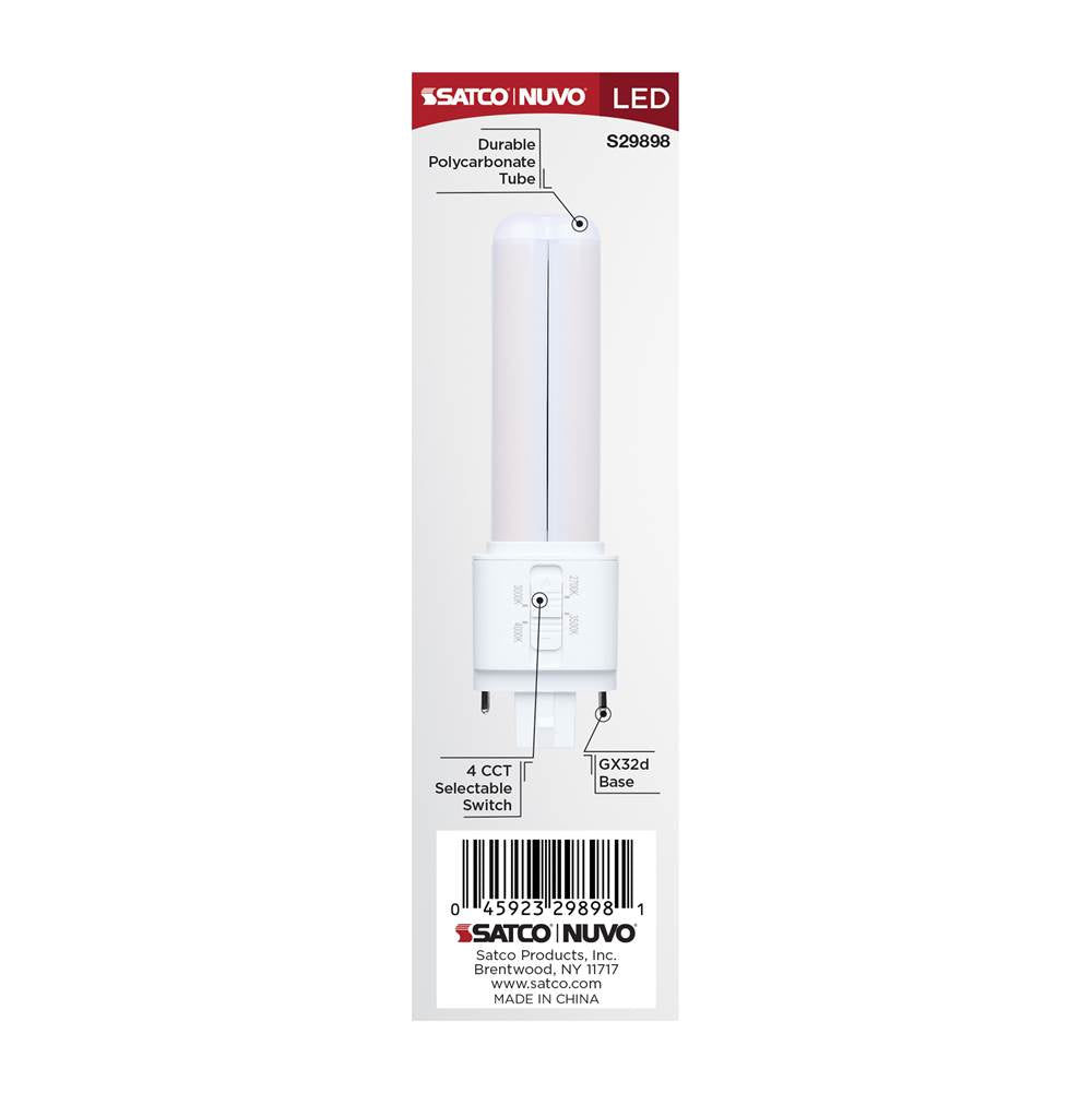Satco S29898 White 7 Watt Plc Led - 27k/3k/35k/4k Cct - Gx32d Base - Omni - Type A/b - 120-277 Volt Image 6