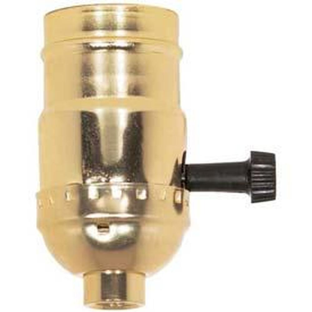 Satco Brite Gilt Finish 3 Way Socket 1/8 Cap Lss