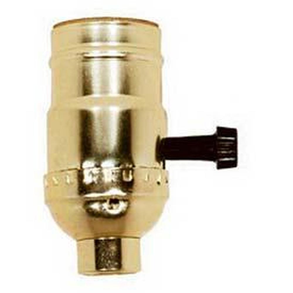 Satco Brite Gilt Finish 3 Way Socket 1/4 Cap Lss
