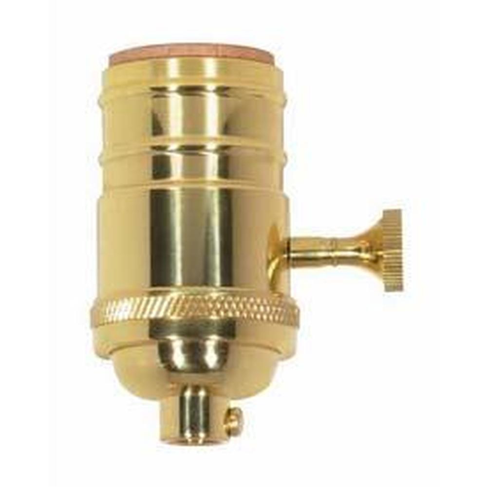 Satco Polished Cast Brass 3 Way Socket 1/8 Cap