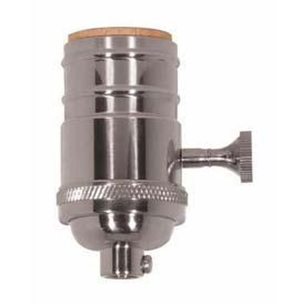 Satco Polished Nickel Cast Brass 3 Way Socket 1/8