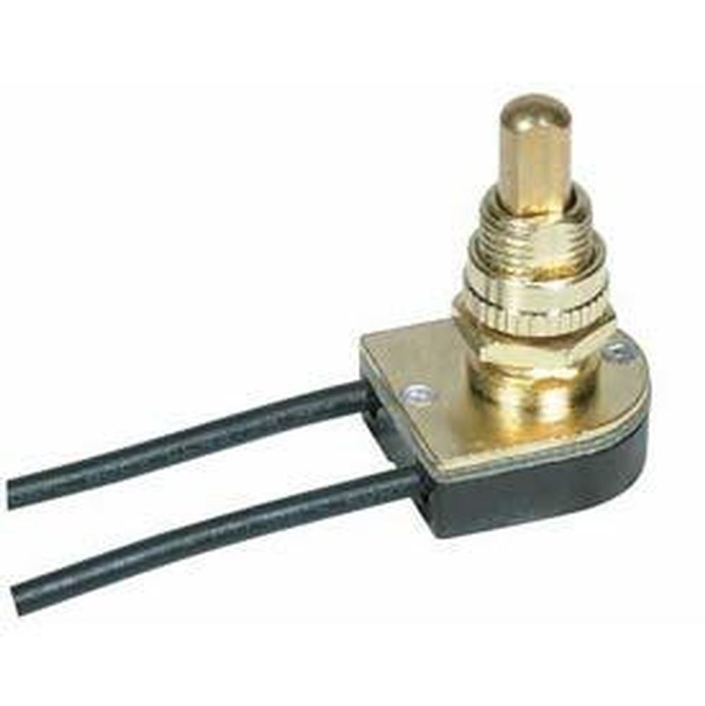 Satco Brass Finish Push On/off Switch 5/8''
